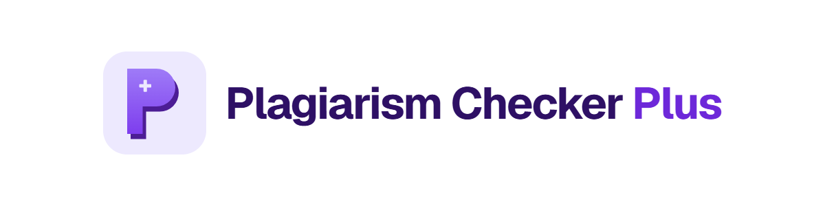 Plagiarism Checker Plus logo: wordmark, dark